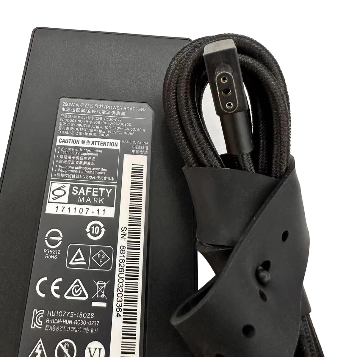 Imagem -03 - Carregador de Alimentação ca Rz090423 Rc30-042 Gan 19.5v 14.36a 280w Apto para Razer Blade 161718 Laptop Rz09-04230200