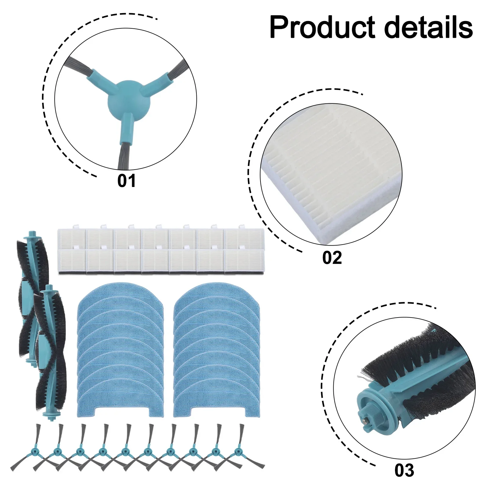 

Сменная ткань для швабры и комплект фильтров для пылесосов Lubluelu L15 и BPMIO B15 включает в себя роликовые щетки