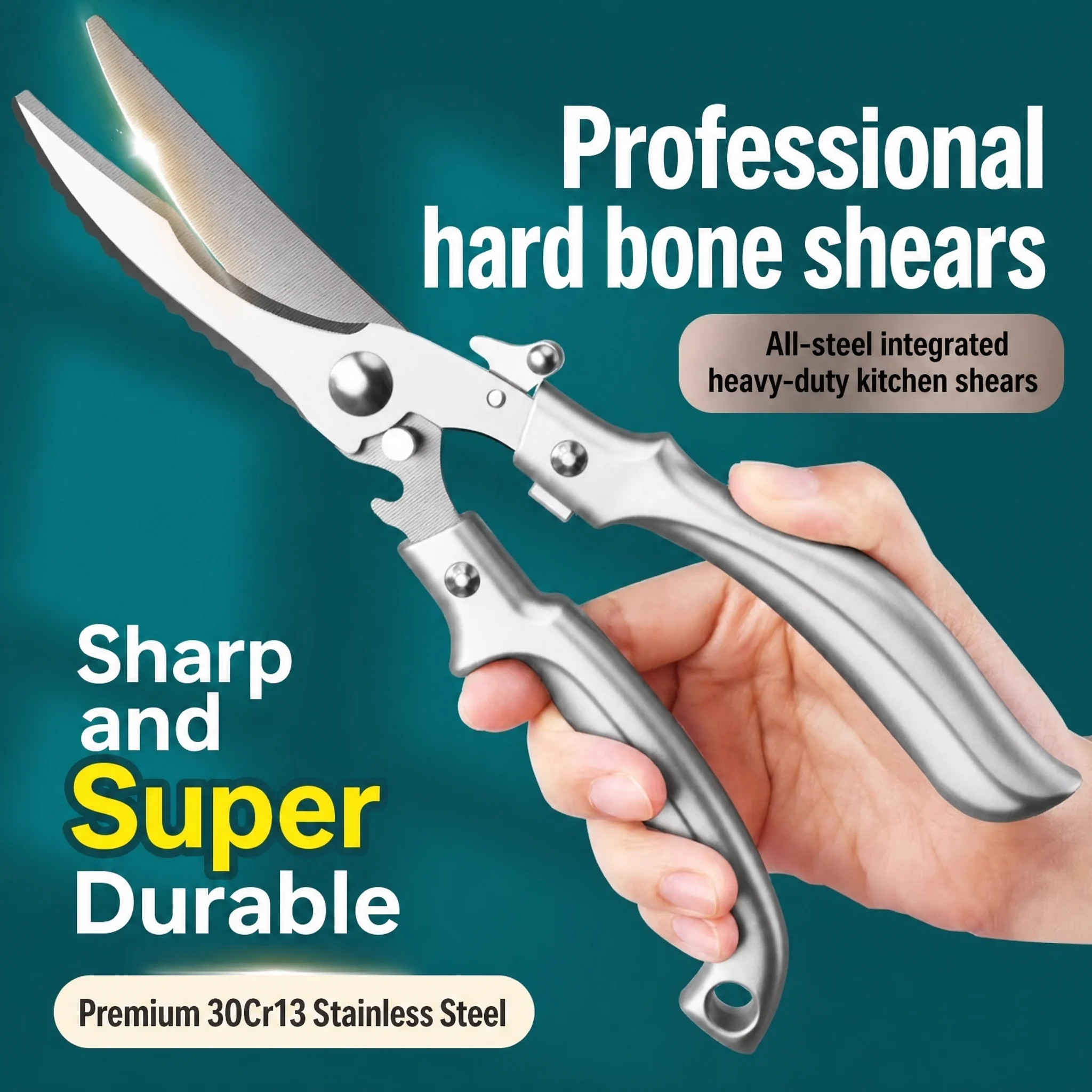 New Kitchen Powerful Chicken Bone Scissors Multi-Functional Food Meat Turkey Goose Bone Cutting Home Use BBQ Special Scissors
