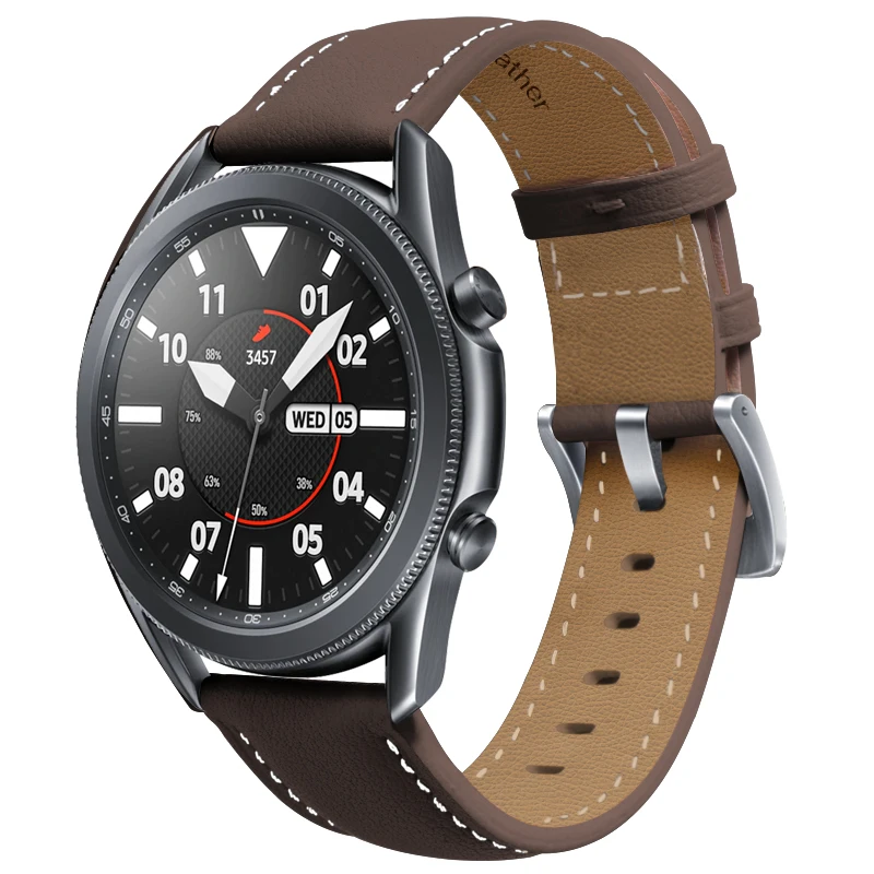 20mm Leather Strap for Samsung Galaxy Watch 6 5 4 44MM 40mm Active 2 Gear S3 22mm Bracelet For Huawei Watch GT4 Replacement Band