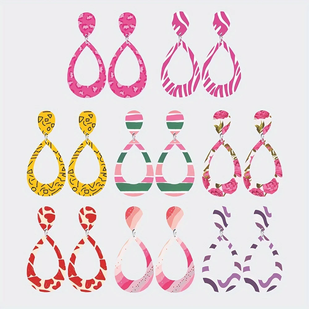 Acrylic earrings are fashionable, minimalist, elegant, personalized, geometric, water droplets, summer swimming pool, beach part