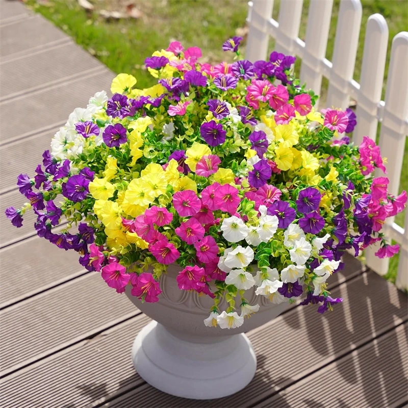 

8-16 Bundles,Uv-Resistant Artificial Daisy Flowers - Mixed Colors, Faux Silk Boxwood For Outdoor Decor
