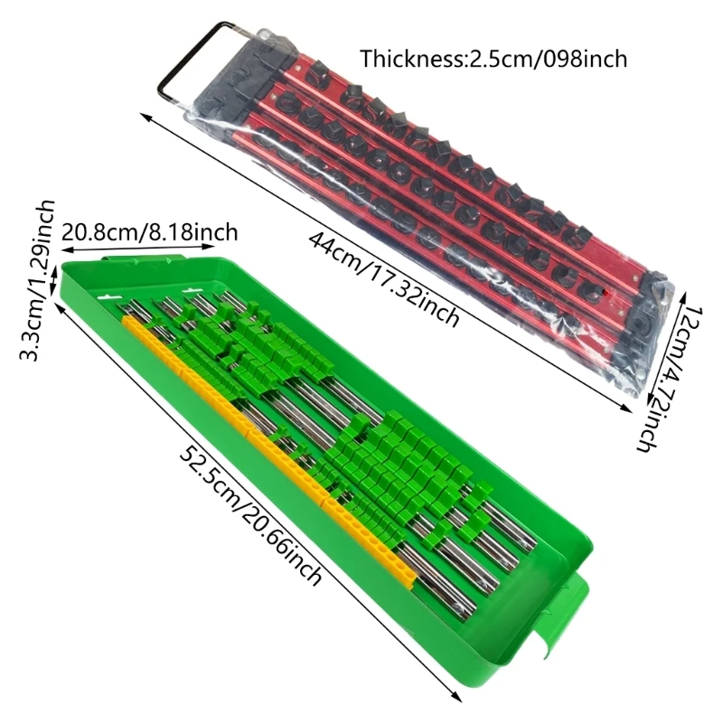 Organizadores soquete, caixa ferramentas, suporte soquete, polegadas, 3/8 polegadas, 1/4 polegadas, clipes 40je