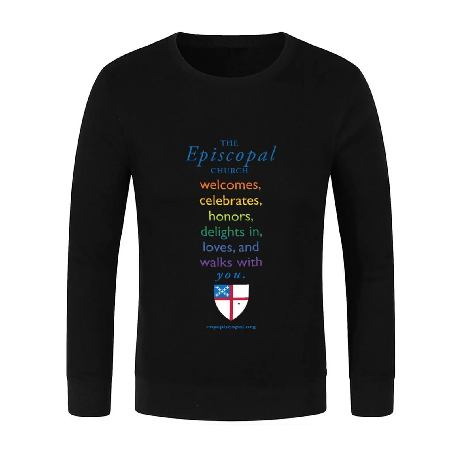 The Episcopal Church يرحب بك بلوفر جرافيك تي شيرت رجالي ملابس خريفية بقلنسوة