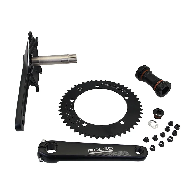 PC001 Bicycle parts hot sale fixed gear anodized crank 165mm 170mm 175mm black silver anodized aluminum alloy crankset