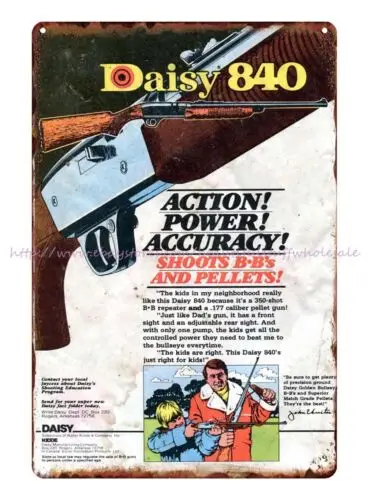 wall art shopping 1979 Daisy 840 Air Rifle Advertising metal tin sign