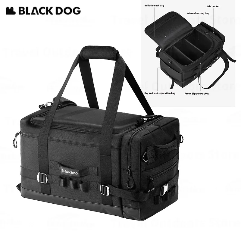 네이처하이크 BLACKDOG 캠핑 보관 가방 900D 옥스포드 천 다중 분류 가방 YKK 지퍼 휴대용 야외 장비 가방