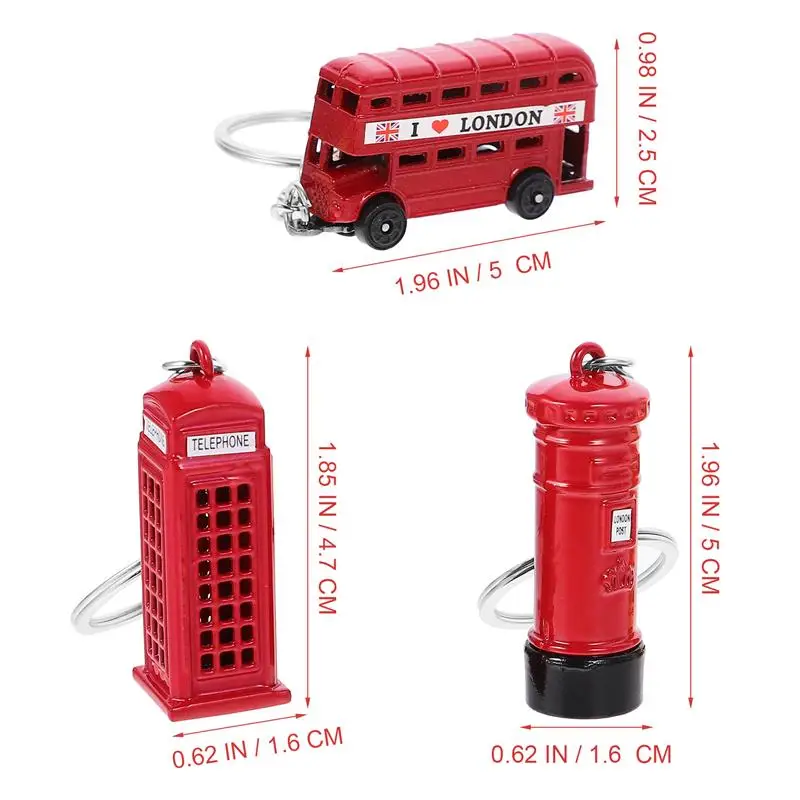 4pcs London Keychain Key Souvenir Souvenirs Keyringring Telephone Booth Gifts Holder British Big Ben Pendant Uk Keychains Metal