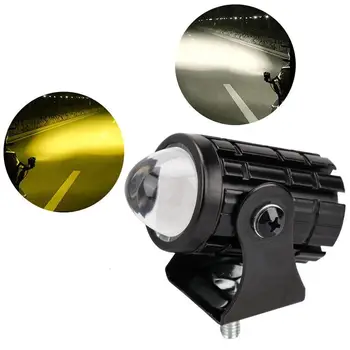 1 unidad mini luz de conducción LED proyector lente motocicleta faro ATV scooter para lámpara auxiliar de foco
