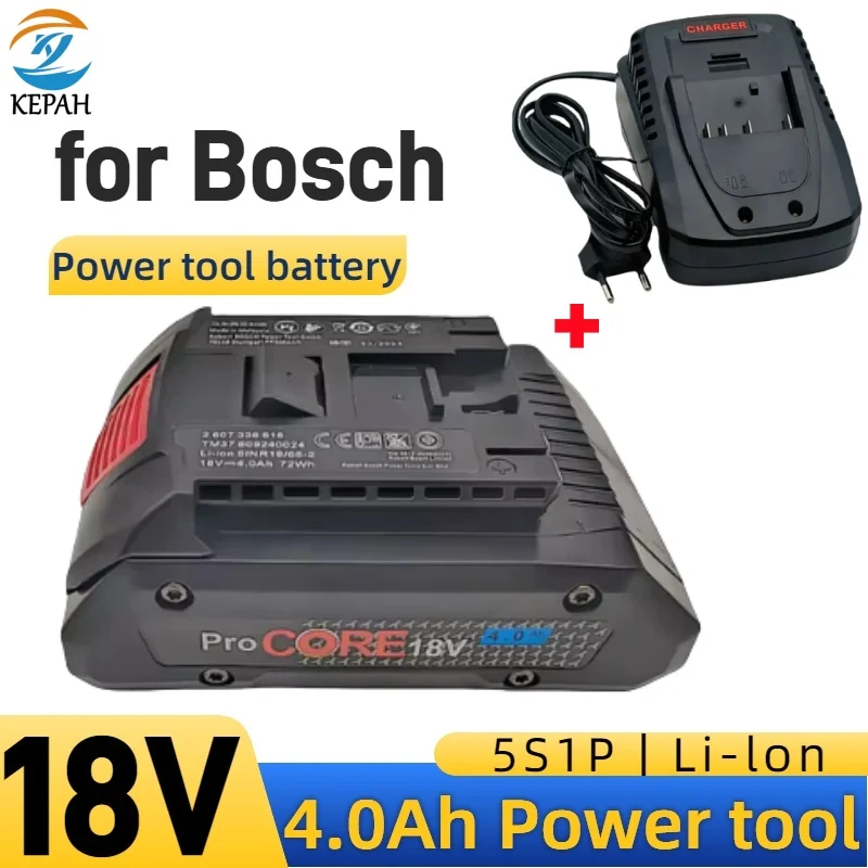 

Для аккумуляторных инструментов Bosch 18 В 21700 BAT609 BAT618 GBA18V, аккумулятор высокой мощности 18 В 5S1P 4000AH ProCORE, сменный аккумулятор P108