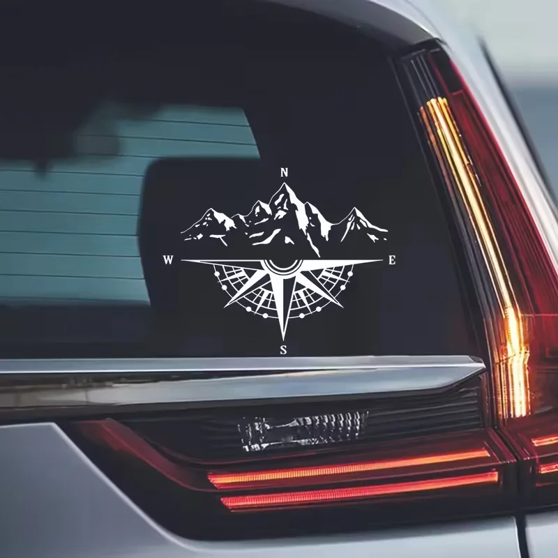 Adventure compass waterproof stickers, decorations for RV camping and cars, outdoor enthusiasts, and anime fans