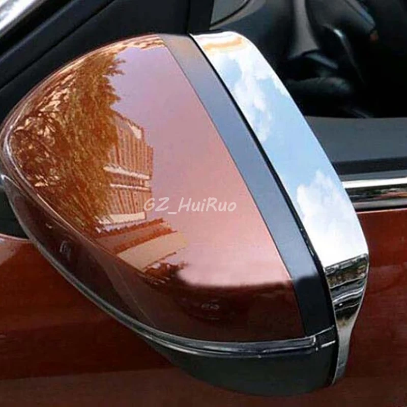 For Peugeot 3008 3008GT 2016 2017 ABS Chrome Rearview Mirror Eyelid Door Mirror Cover Sun Rain Guard Frame Trim 2pc