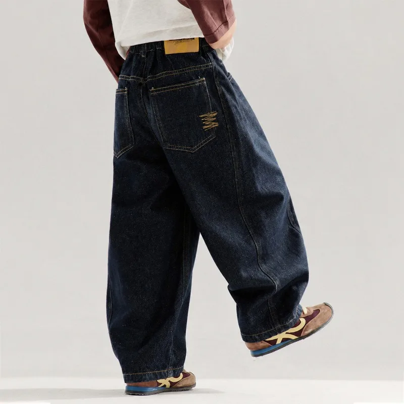 4-14 Jahre Jungen-Jeans UNITIM Herbst Kinder Jungen Trendige Denim-Hose Lose Elastische Taille Junge Teenager Jungen Gerade Hose Junior-Hose – Detail 7