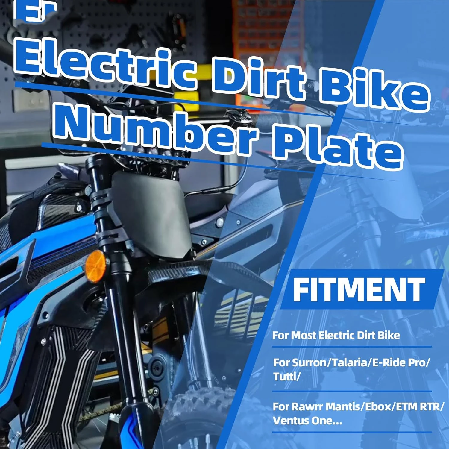 Electric Dirt Bike Downhill Number Plate Front License for Surron LBX Ridstar Q20 Tutti Soleil 01 Yozma IN10 Talaria Sting MX3/R