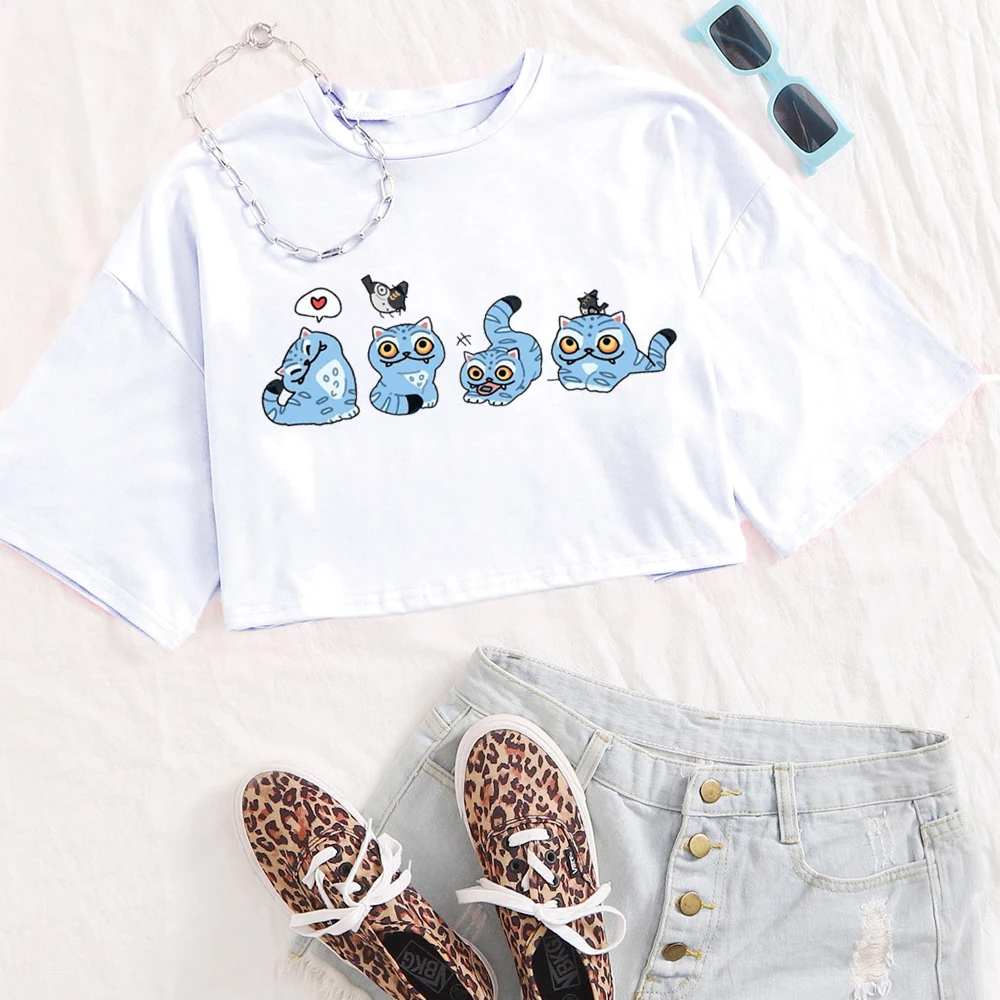 KPop شيطان الصيادين النمر قميص المرأة س الرقبة قصيرة الأكمام المحاصيل قمم تي شيرت المشجعين هدية #2