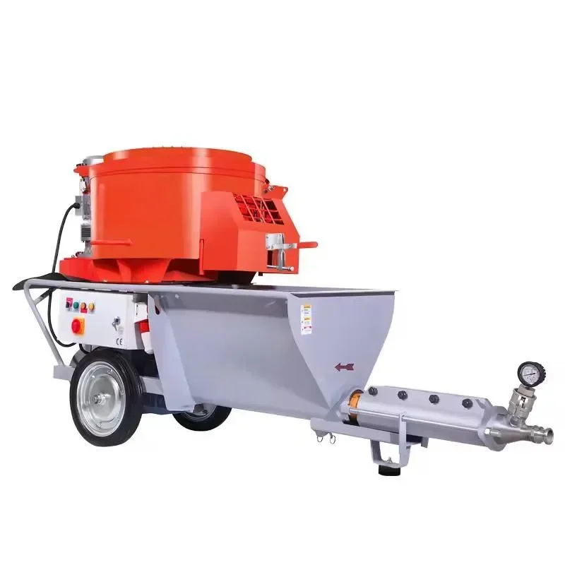 With CE Construction Cement Mortar Spray Machine Small Electric Wall Plastering Machine Concrete Stucco Mixer With Pump