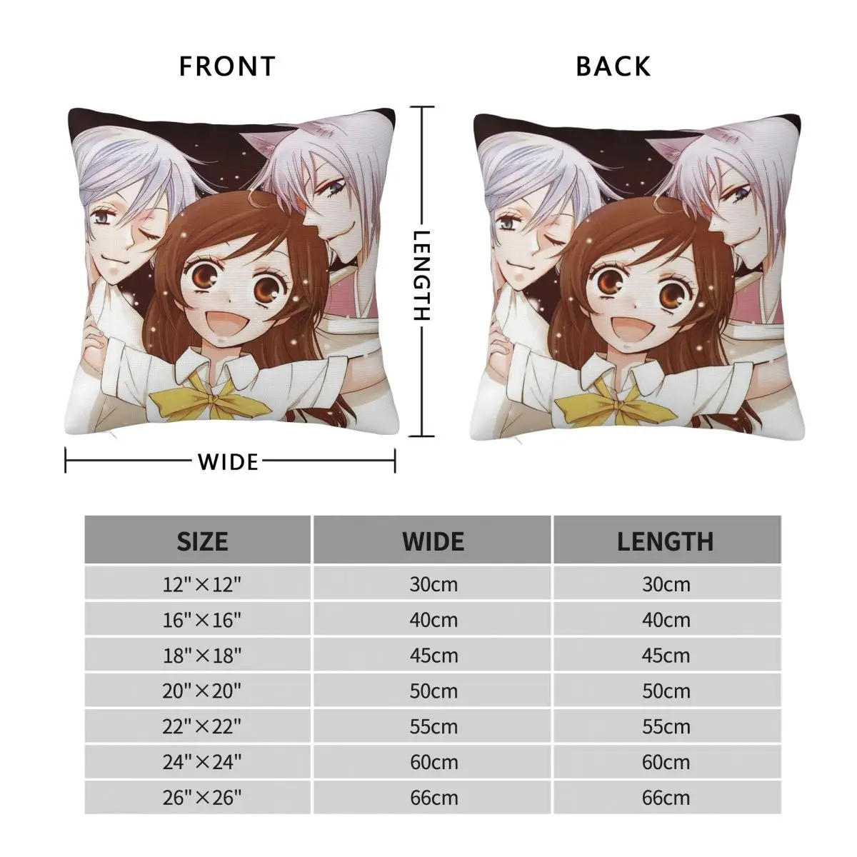 Anime Kamisama Kiss Square Pillowcase Cushion Cover Pillow Case Throw Pillow Cover for Home Sofa Living Room
