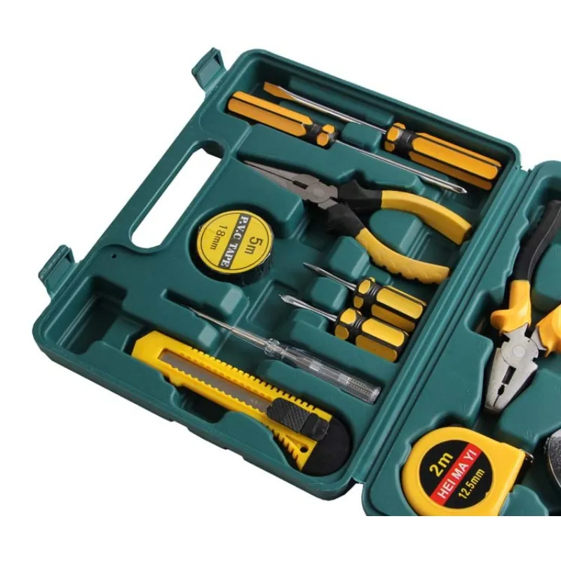 

13-Piece Home Tool Set, Promotional Gift Combination Tool Kit with Needle Nose Pliers, Hardware Tool Box
