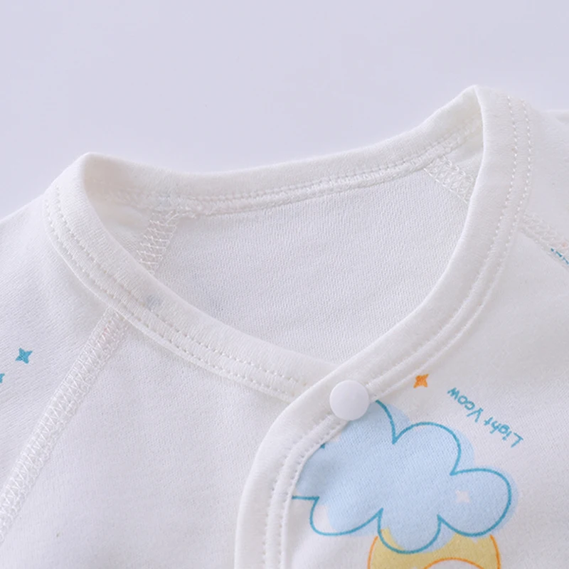 100% Baumwolle Neugeborenen-Baby 2-Teiliges Bekleidungsset Weiches Langarm-Oberteil und Hose Schlafanzug-Set Baby-Unterwäsche-Outfit für 0-6 Monate – Detail 1