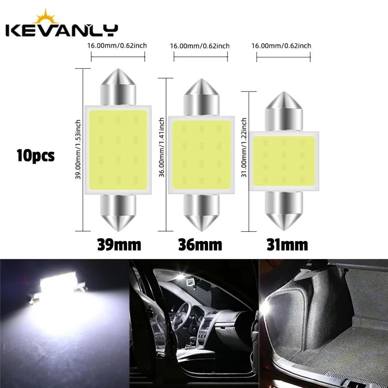 10Pcs C5W Led Cob F…