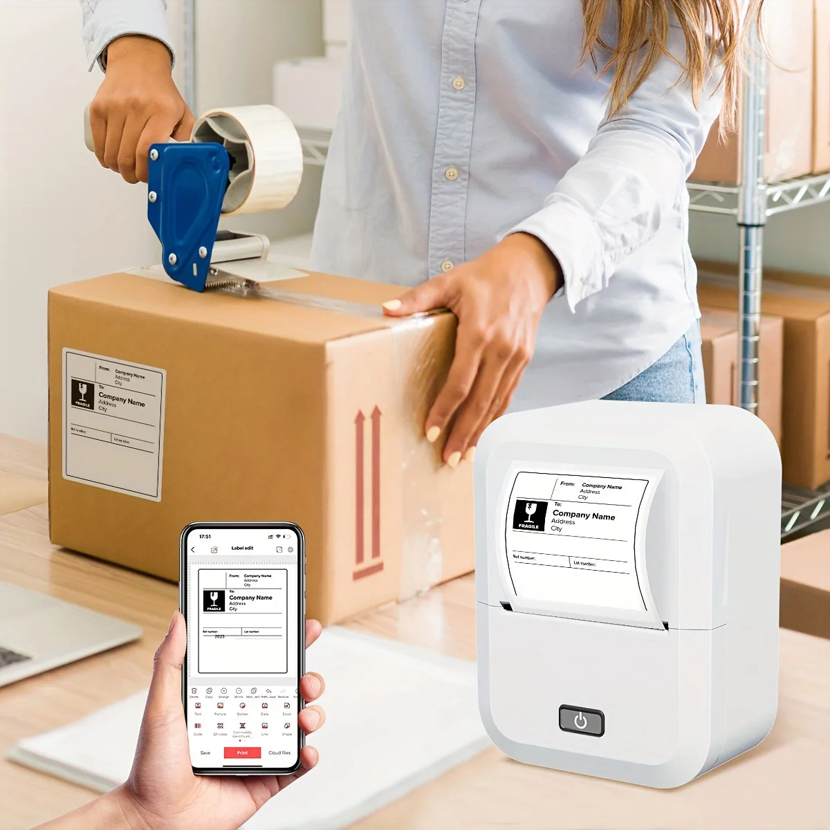 Marklife X2 Thermal Printer Label Printer Portable Bluetooth Inkless Self-Adhesive Printer For Gift/Diy/Marking/Tag/Label Printi