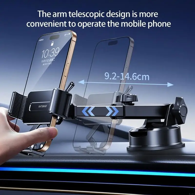 

Car Phone Holder Suction Cup Car Dashboard Mounted Phone Holder Stretchable Design 360 Rotate Adjustable Stand K1KF