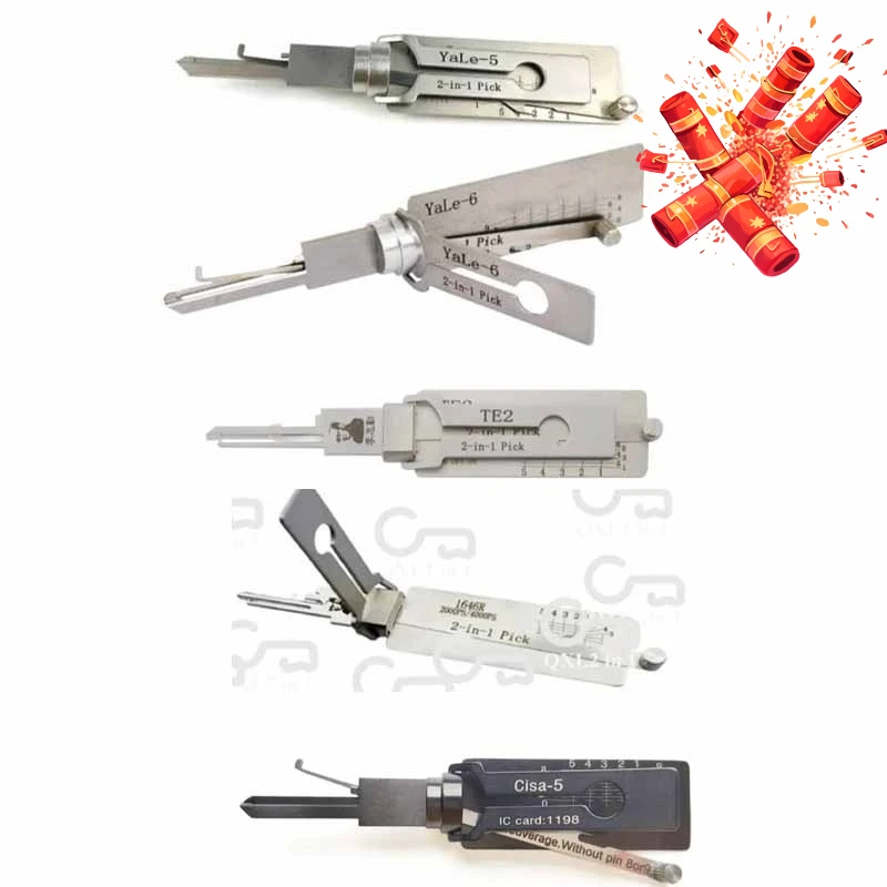 

Ремонт Toos Lishi Pick 2in1 Yale-6 Yale-5 CISA-5 для комплекта шпоночного паза для замка цилиндра TE2 HD5649 1646R 1646 G20R, полный набор декодера ключей