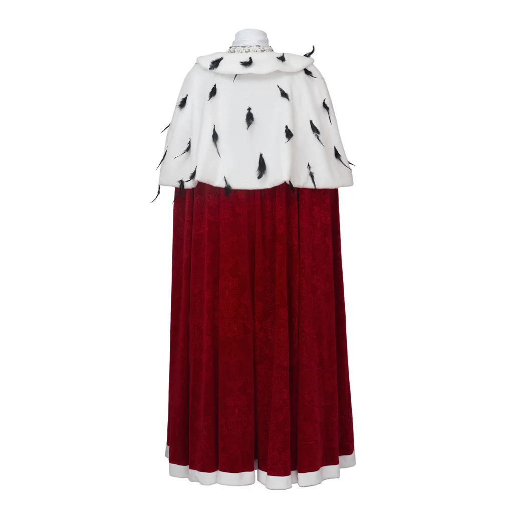 Medieval King Prince Cape Queen Charlotte King George III Cosplay Costume Red Cape Victorian Velvet Cloak Halloween Prince Robe view 5