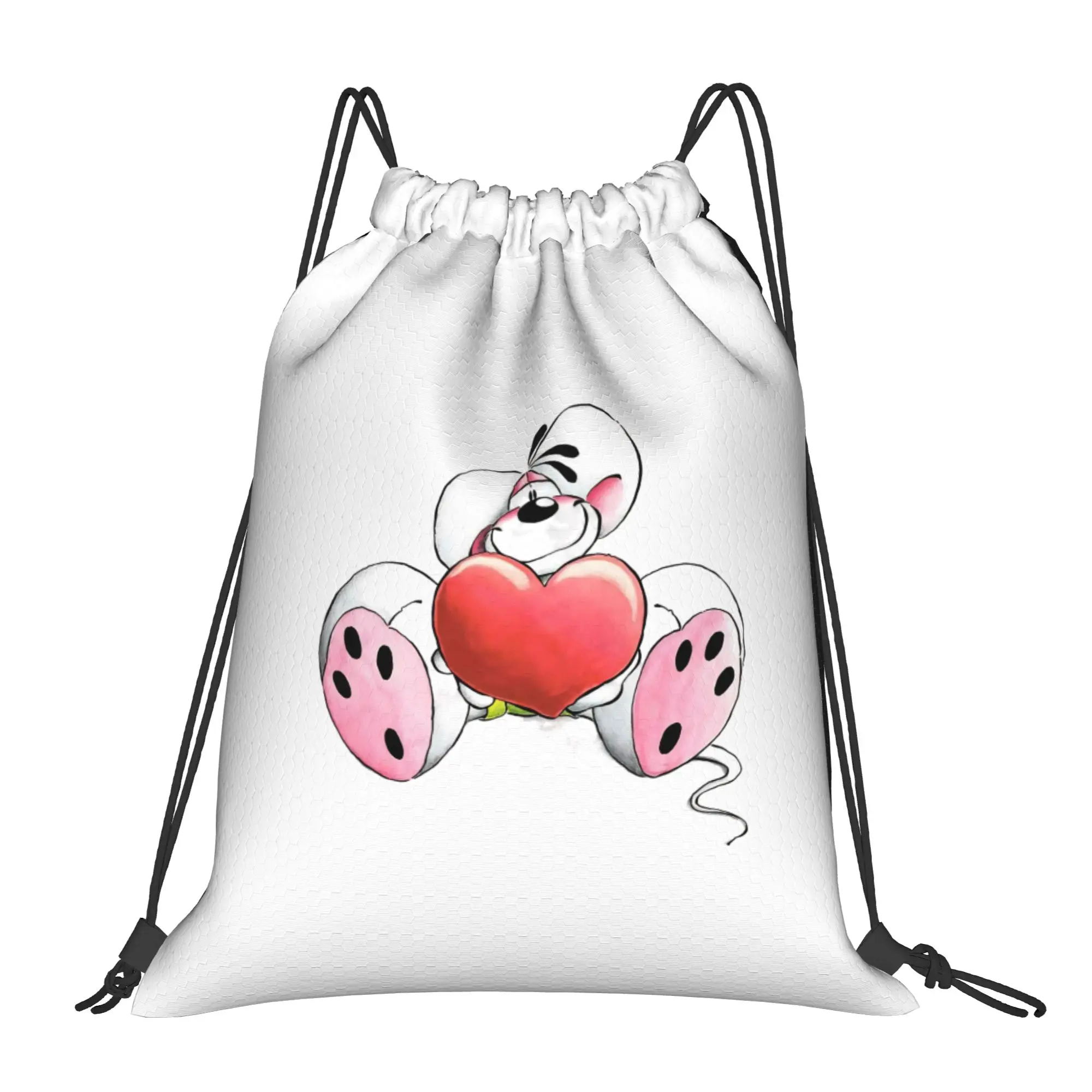

Cartoon D-Diddl Drawstring Backpack Sports Gym Bag Water Resistant String Sackpack for Cycling