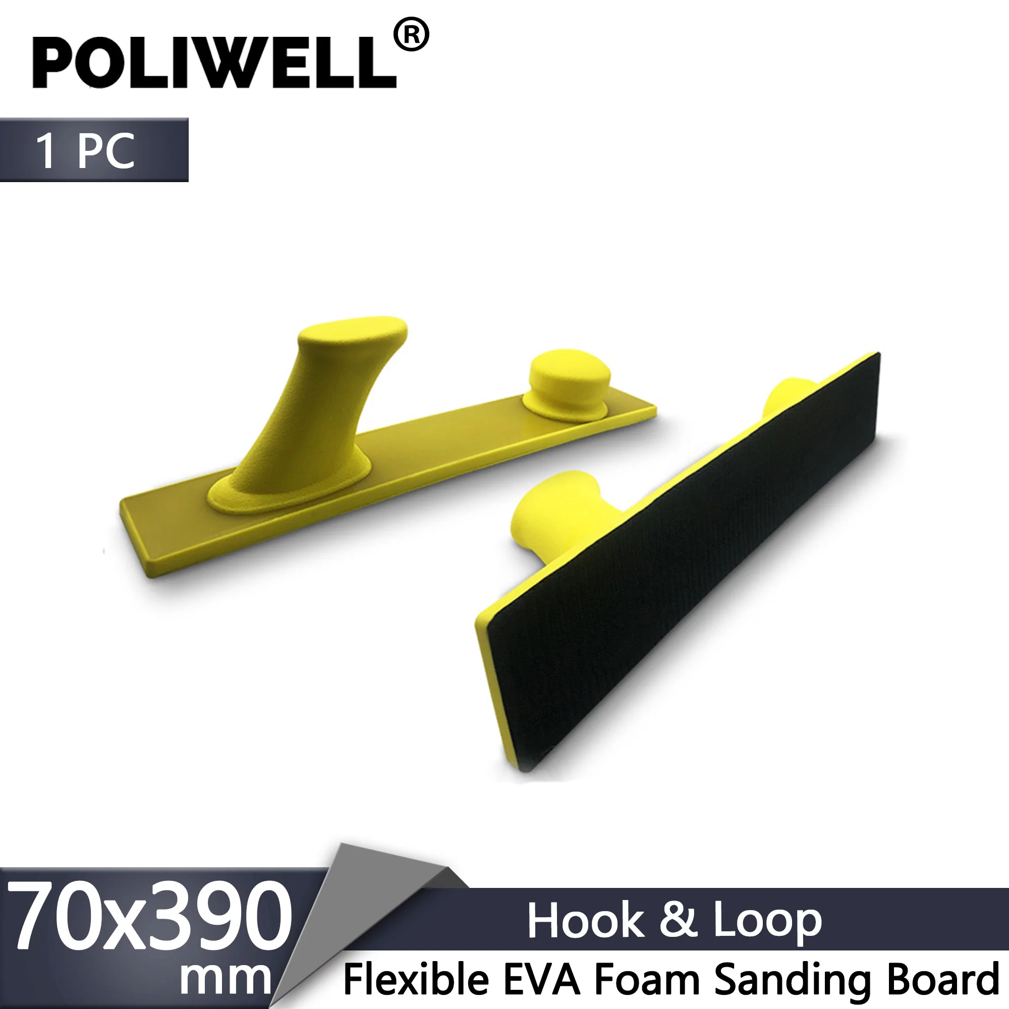 70X390Mm Hook และ Loop Sanding Block EVA โฟมขัดสำหรับพื้นผิวโค้ง Auto ไม้ mental
