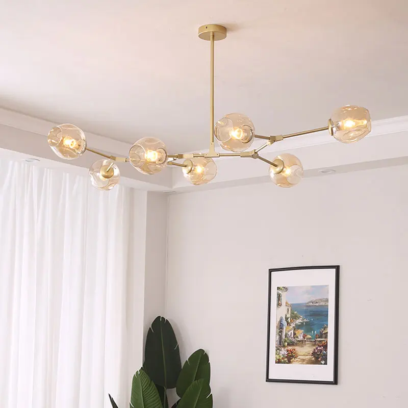 Lampadari moderni a LED in vetro per sala da pranzo, camera da letto, cucina, soggiorno, lampadario a soffitto sospeso, illuminazione per interni di