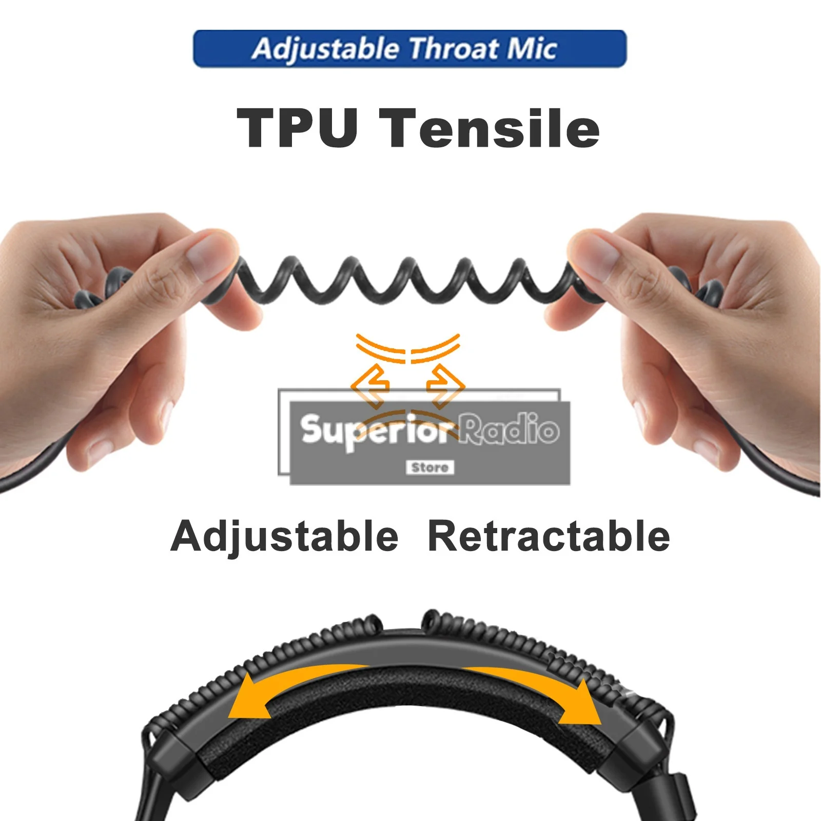 قابل للتعديل الصوتية الحلق هيئة التصنيع العسكري سماعة التكتيكية الصوتية أنبوب غير قابل للتعديل سماعة ل TK11 (5) UV-5RH برو أجهزة الراديو الملحقات