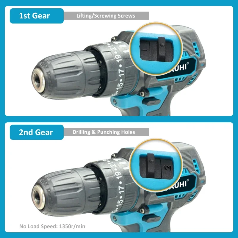 Imagem -04 - Jauhi-chave de Fenda Elétrica sem Fio Brushless Recarregável sem Fio Furadeira de Impacto Mão Ferramentas Elétricas Velocidades 10 mm 35 Mais 3