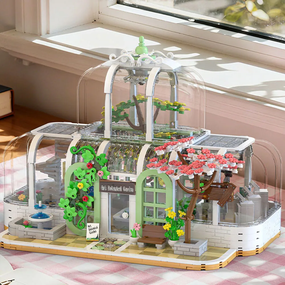 

Creative City Street View Building Block Art Glass Flower House Shop Bricks Model Sets Construction Educational Toys For Gifts