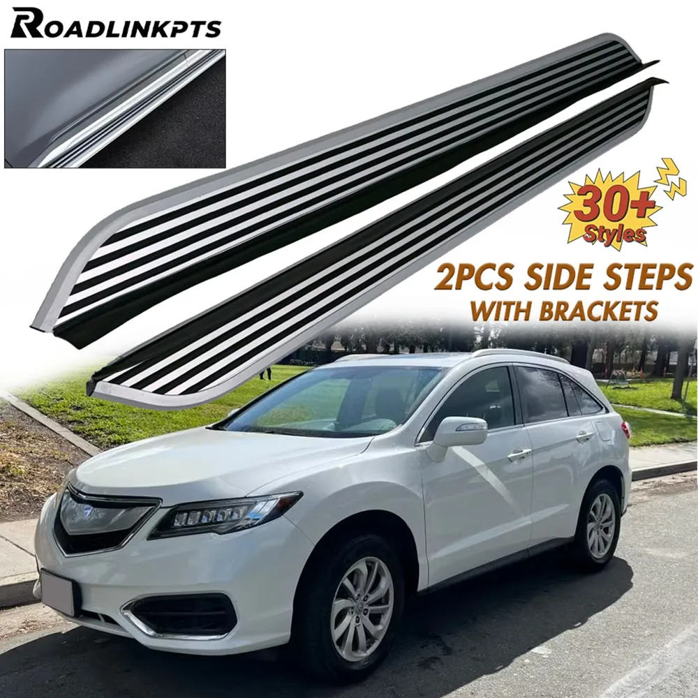 

2 шт., алюминиевые, ширина 4,7 дюйма, серебристые фиксированные боковые ступеньки, подходят для Acura RDX 2013-2018, подножки, полосы для ног, рельсы, пластины, педали