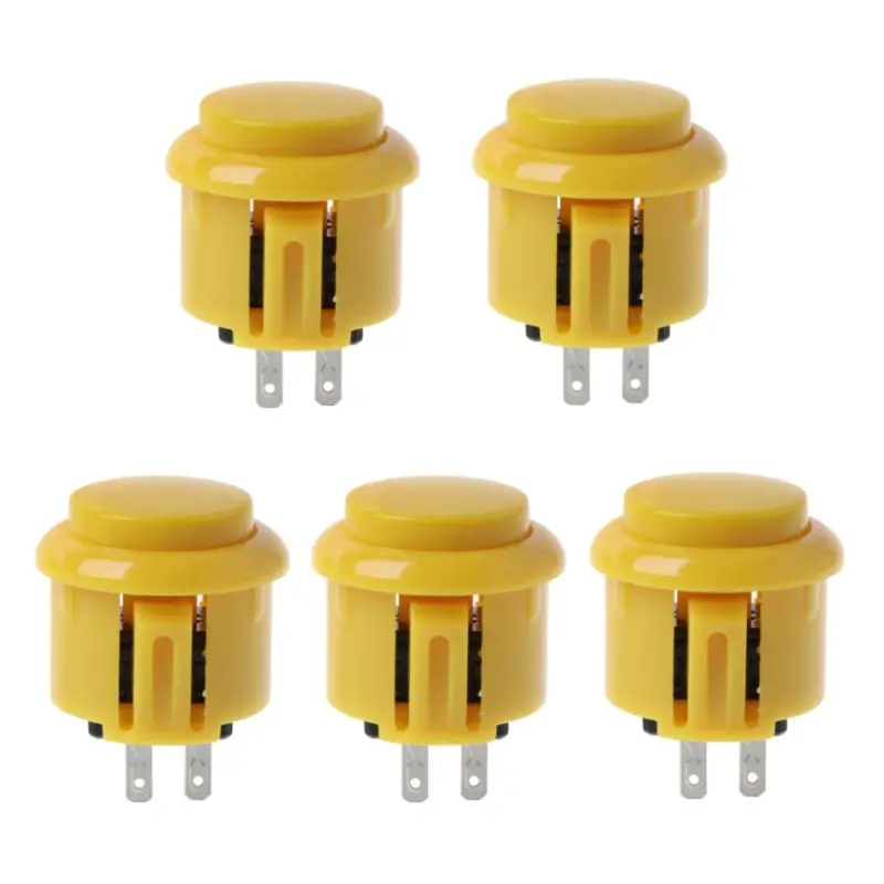 5 Pcs 24mm Arcade Game Round Button DIY Arcade Controller for Jamma Mame R66E