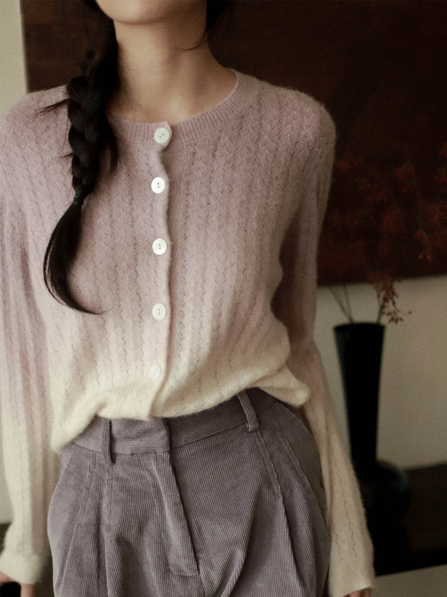 

adual Color adient Woolen Knitted Sweater Long Sve round Ne Soft Cozy Casual Sle Women's Faion Autumn Winter Top