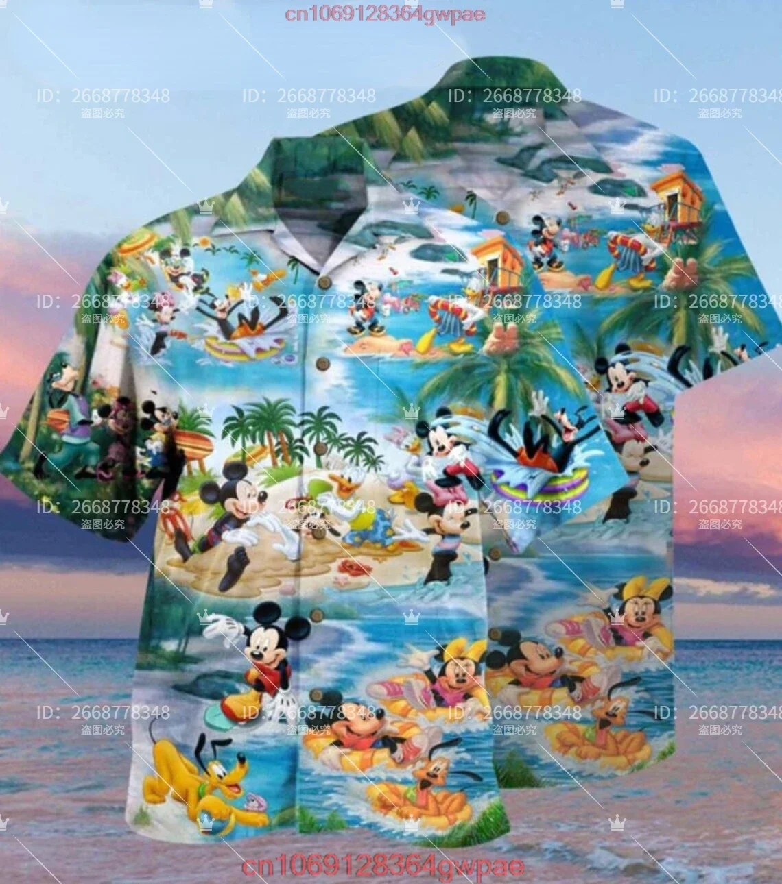 Surfing Mickey Mouse Minnie Camisas hawaianas Disney Camisas hawaianas con botones Camisas de viaje de Disney Camisas de playa de Mickey Mouse