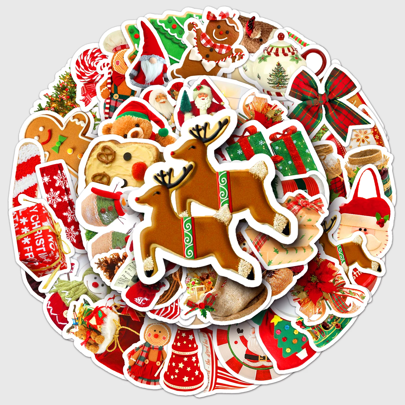 50pc Christmas series Cartoon Cute Graffiti Stickers Suitcase Laptop Guitar Skateboard Personalized Decoration Stickers