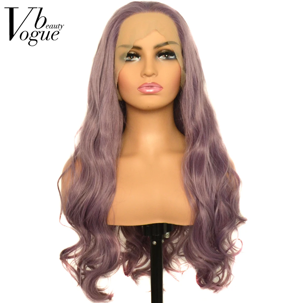 

Voguebeauty 13×3L Mixed Purple Synthetic Lace Front Wig Loose Wave Heat Resistant Fiber Natural Hairline Cosplay For Women