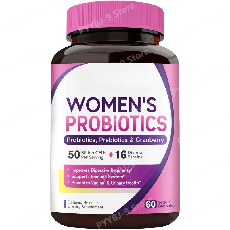 

Женские пробиотики 50 миллиардов КОЕ, 16 штаммов с пребиотиками и клюквой, для ежедневного поддержания пищеварения и микрофлоры, капсулы