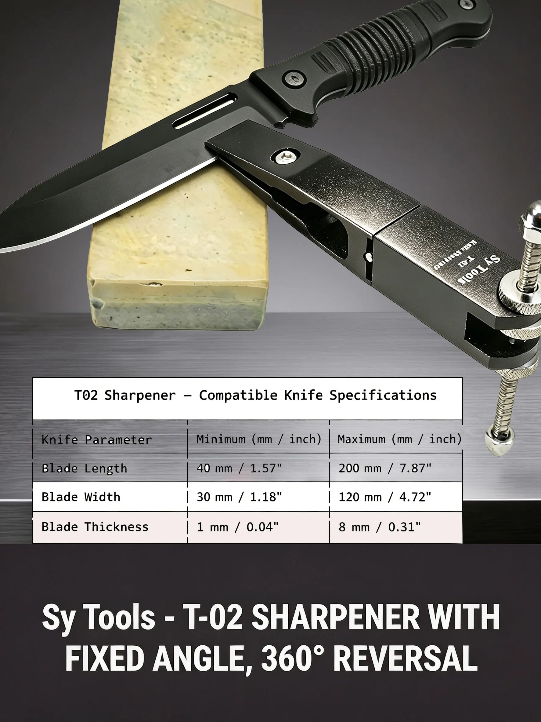 /Y-01 Universalklemme für die Befestigung von Messern in Festwinkel-Schärfsystemen Ruixin Pro/Sy Tools/Tsprof/Xarilk – Detail 19