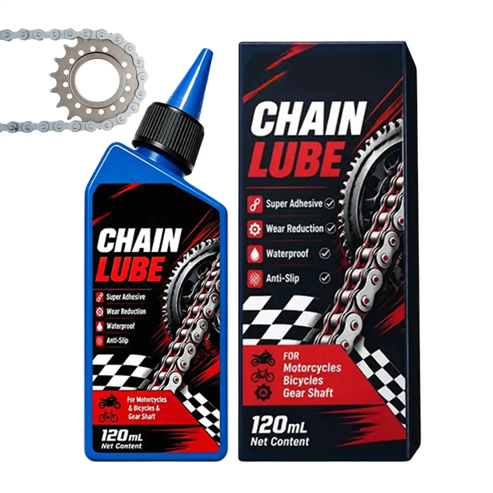 Bike Oil Chain Lubricant 120ML Waterproof Lube and Cleaning Agent Rustproof Bike Chain Oil for Truck Car Tricycle Motorcycle