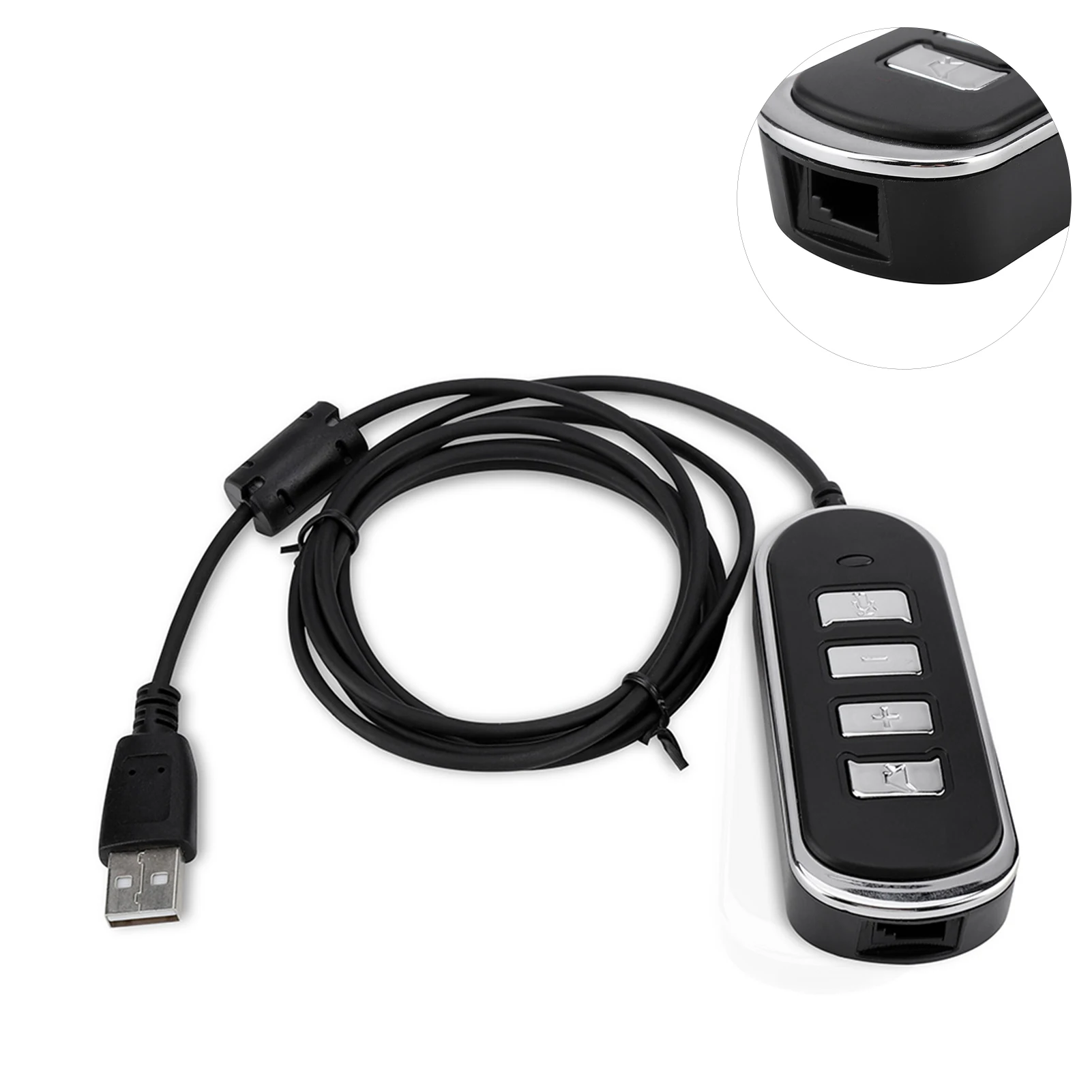 Cavo jack RJ9 a USB Connessione telefonica auricolare Linea di conversione cuffie audio RJ9 a USB Linea di cuffie per computer con scatola di controllo