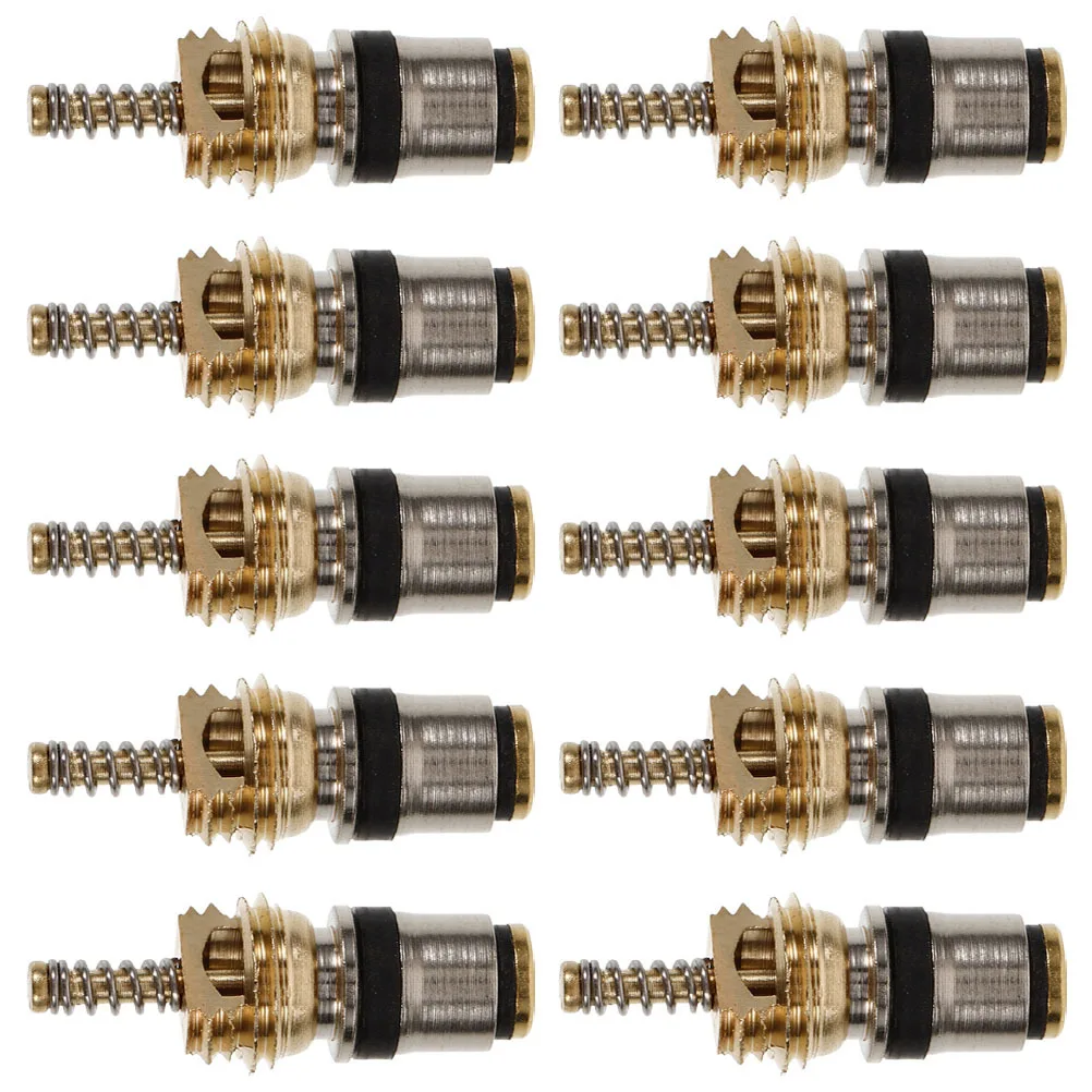 

10pcs Air Conditioner Valve Core Copper -3 For R134A Automotive System Repair High Pressure Low Charging Compatible Car Ac Stem