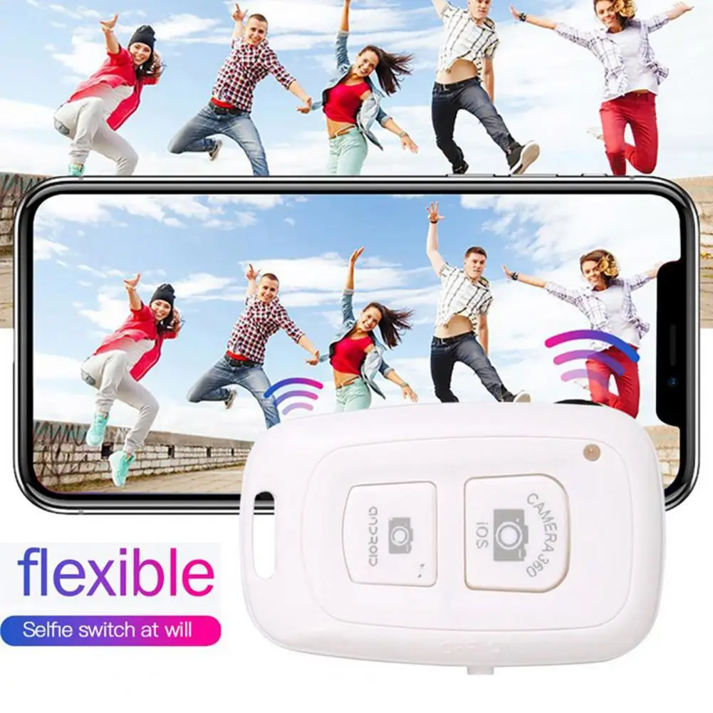 Portátil sem fio Selfie botão Clicker, Bluetooth, controle remoto para Android e iOS sistema, foto temporizador, obturador para celular