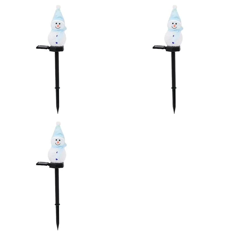 

ELEG-3X Рождественские украшения, солнечные светильники для улицы, декор для сада, снеговик, рождественские украшения, солнечные садовые светильники F