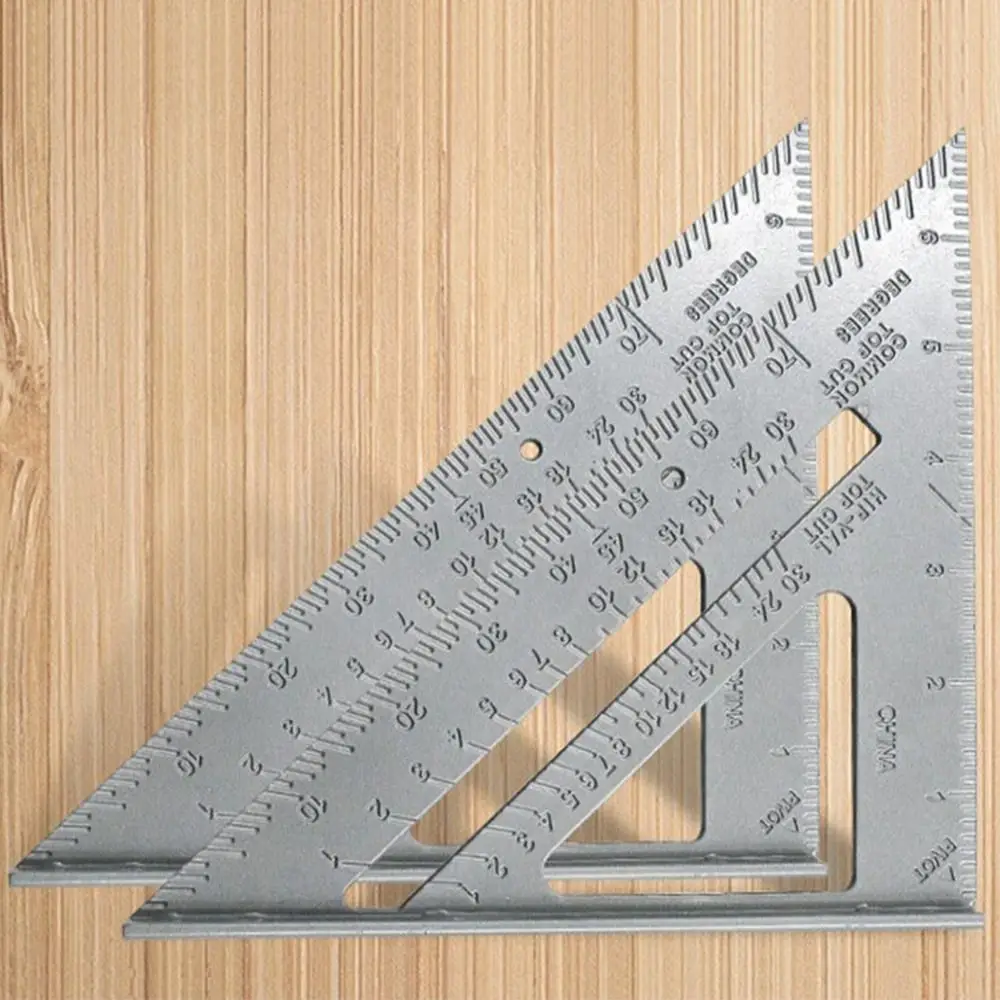 Aluminum Alloy Triangle Ruler Measuring Ruler Professional Angle Protractor Line Scriber Saw Guide Building Framing Tools Gauges