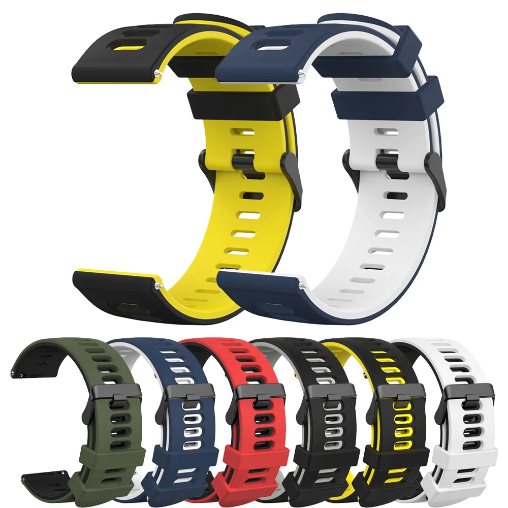 20mm 22mm Double Color Band For Amazfit GTS 2 4 Mini/GTS 3/GTS 2e/Bip 3 Pro/Bip U Pro/Bip S lite/GTR 3 Pro/GTR 2 4 Watchband