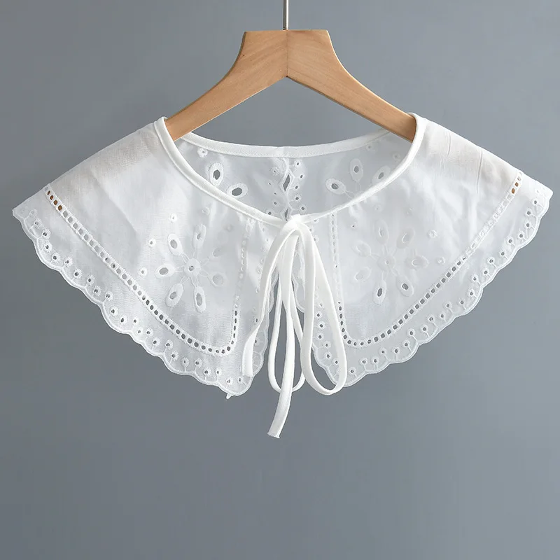 New Summer Lace Fake Collars for Women Shirt Blouse Detachable Collar Woman White Lace Neck Shoulder Wraps False Collar